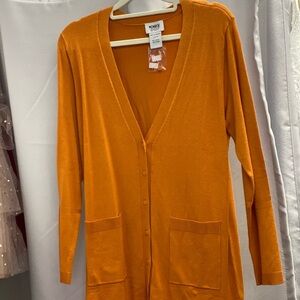 Monroe & Main Women's Vibrant Orange Cardigan